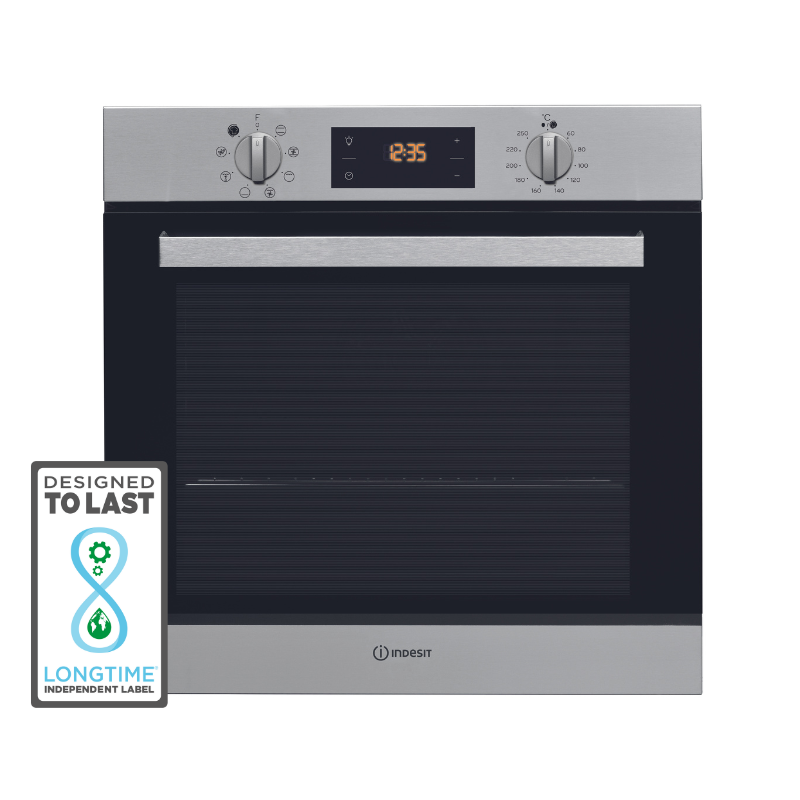 Indesit oven with LONGTIME label